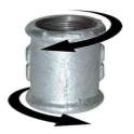 Sleeve 40x49, right left galvanized