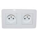 Double socket outlet with earth connection Casual series white