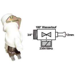 Válvula solenoide universal de 1 vía 180° de entrada 3/4 de salida 12mm - PEMESPI - Référence fabricant : 284935