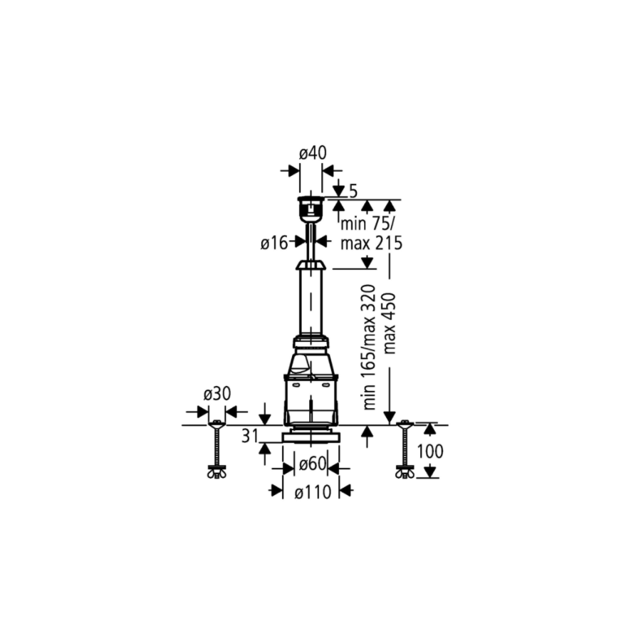 Bouton poussoir chromé - Grohe