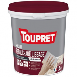 Stucco e rasante per esterni, 1,5 kg, bianco, con spatola - TOUPRET - Référence fabricant : 546375