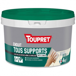 Yeso multiuso para interiores y exteriores, pasta de 4 kg, blanco - TOUPRET - Référence fabricant : 546078