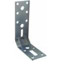 Truncated bracket with square ends reinforcement, surface mount assembly, 35x70x100 mm.