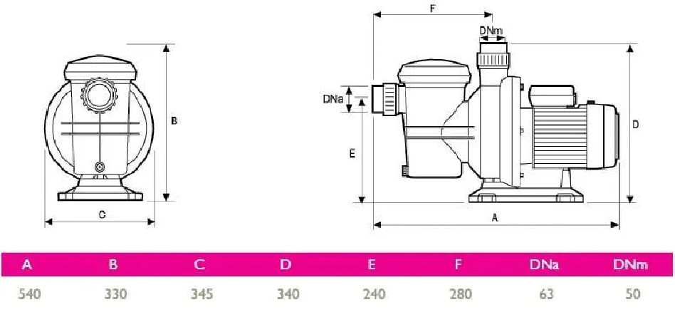 Bomba de filtración PULSO 0.75 hp Monofásica 15m3/hora