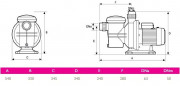 Bomba de filtración PULSO 0.75 hp Monofásica 15m3/hora