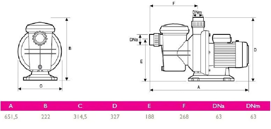 Bomba de filtración PULSO 3 hp Monofásica 38m3/h