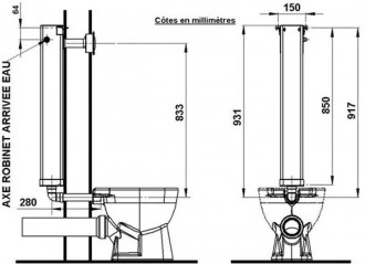 TUBCHASS" 6L serbatoio a scomparsa con pulsante incassato