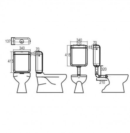 3/6 L adjoining or semi-low tank