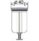 Wing valve D39.5 for plastic washbasin drain