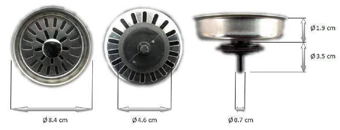 Cesta de acero inoxidable desmontable de 84 mm de diámetro