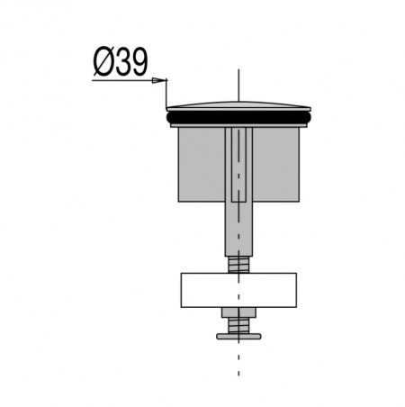 Clapet à ailettes bonde automatique de lavabo, D. 39 mm, laiton chromé