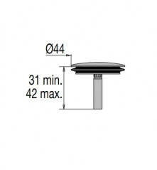 Clapet inox diamètre 45 pour vidage baignoire à câble