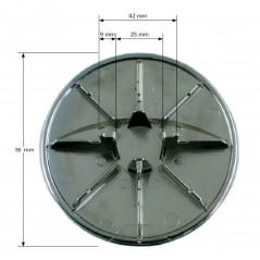 Capot chromé diamètre 85 mm bonde receveur de douche Turboflow diamètre 60