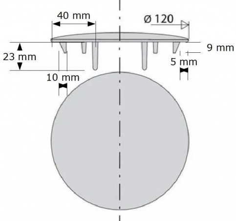 Capot D.120 métal chromé seul