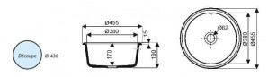 Round tank OLERON D.455mm + Drain