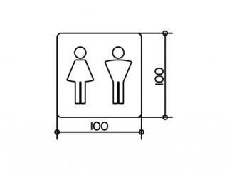 Stainless steel ladies pictogram