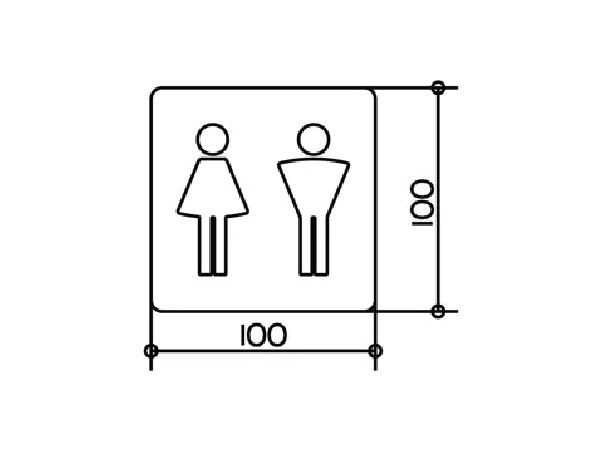 Stainless steel ladies pictogram