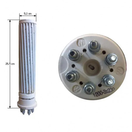 Résistance stéatite Monophasé et Triphasé diamètre 52, 1200W