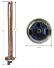 Calentador de inmersión 1500W 30cm con brida