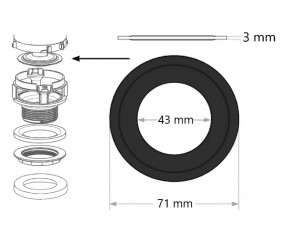 Joint clapet pour mécanisme de chasse double poussoir Siamp