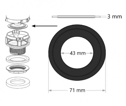 Seal for double push-button mechanism 49/50