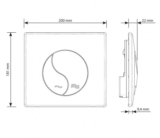 Placa de cromo brillante YIN YANG