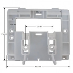 Base unit with arm for back plate