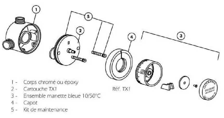  Eurotherm collective thermostatic mixing valve - 20x27 - 1 to 7 showers