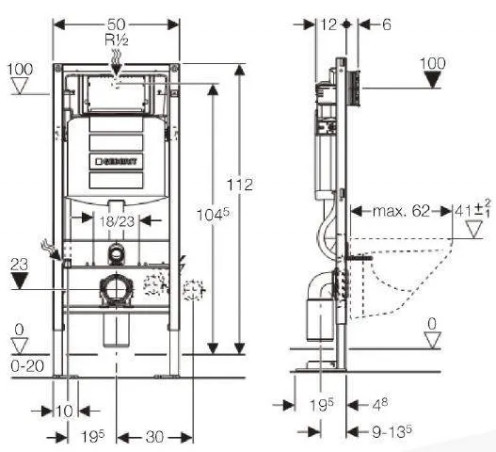 Bâti support Duofix autoportant