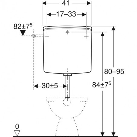 1-button interruptable low flush with flush elbow