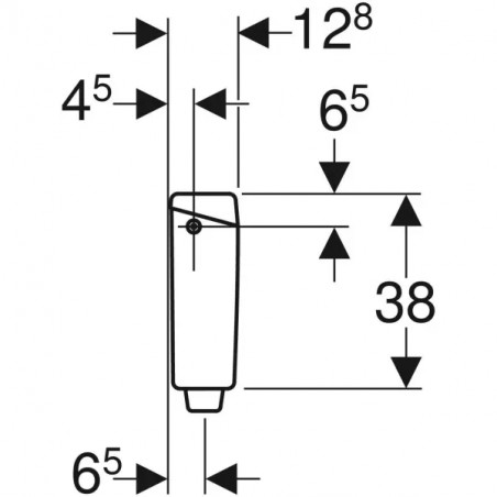 9/6 litre high flush with pneumatic release in front of the partition