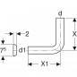 Coude de chasse 90° Geberit , haute position, avec rosace