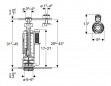 Mécanisme de chasse Geberit simple touche et flotteur universel, NEMO type 290-380