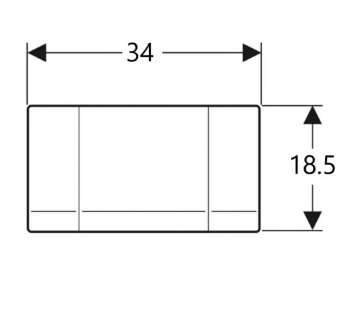 1-Tasten-Highline-Schild aus verchromtem Metall (öffentlicher Ort)