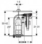 Mécanisme de chasse GEBERIT type 220 rinçage interrompable seul