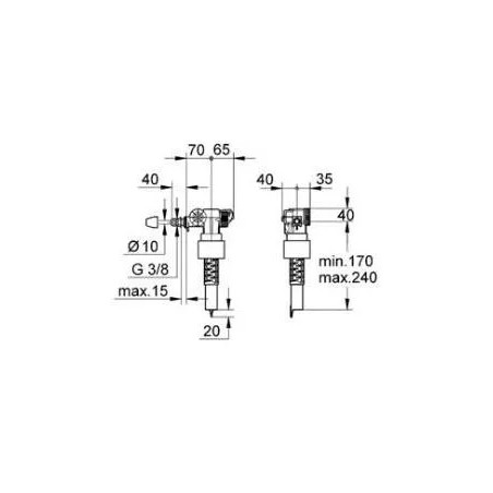 Float valve for concealed cisterns