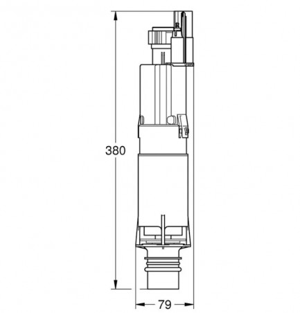 Mécanisme chasse WC encastré Grohe, soupape pneumatique