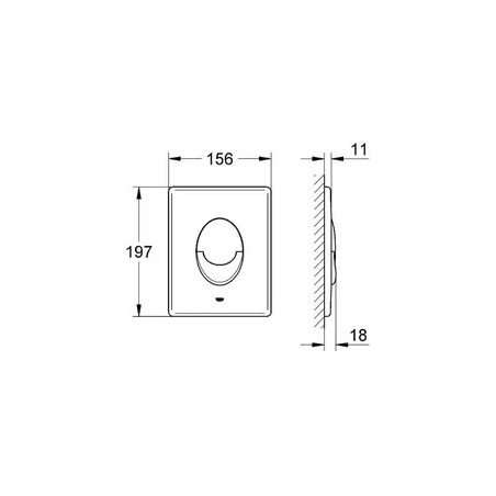 Chrome 2-button plate