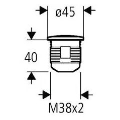 El diámetro del orificio del botón es de 40 mm.