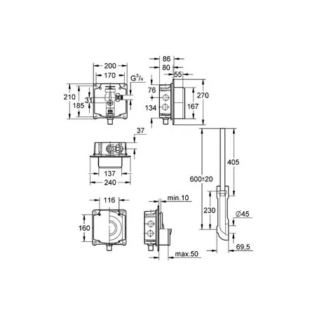 Flush valve for a built-in toilet