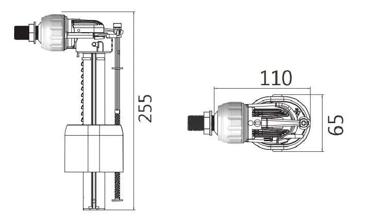 Robinet flotteur silencieux Horizontal