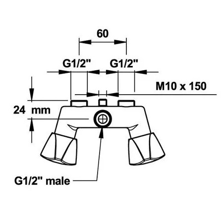 Duscharmatur, Achsabstand 6cm