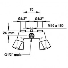 Miscelatore per doccia, interasse 7cm