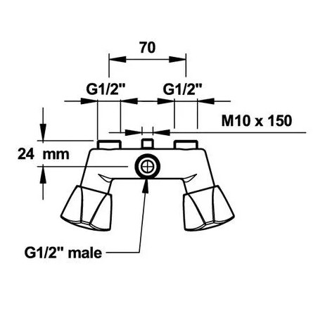 Miscelatore per doccia, interasse 7cm