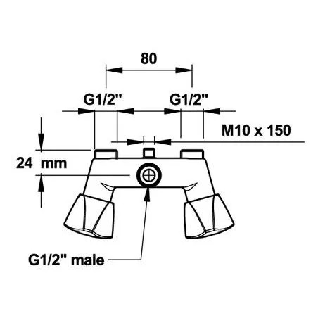 Duscharmatur, Achsabstand 8cm