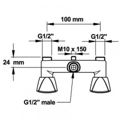 Miscelatore per doccia, interasse 10cm