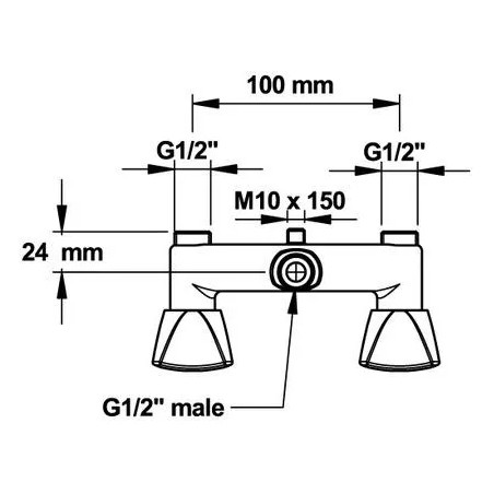 Duscharmatur, Achsabstand 10cm