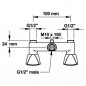 Shower mixer, distance between centres 10cm