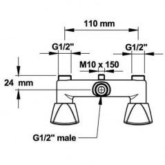 Miscelatore per doccia, interasse 11cm