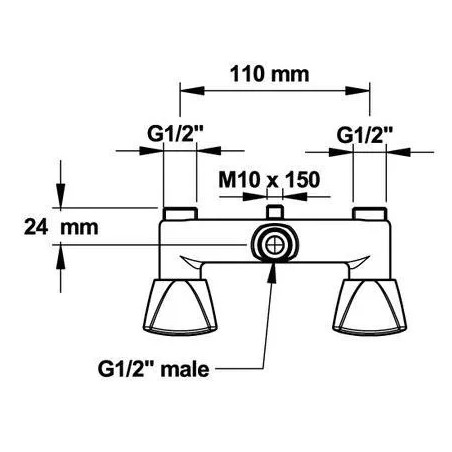 Miscelatore per doccia, interasse 11cm